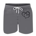 thumbnail image 4 of Mens Casual Shorts Heart-Shaped Printed Drawstring Pocket Beach, Polyester Spandex for Spring Summer Outdoor & Daily, 4 of 8