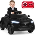 thumbnail image 1 of Gymax Licensed Ford Mach E Electric Vehicle w/Parent Control LED Lights Horn Music Black, 1 of 10