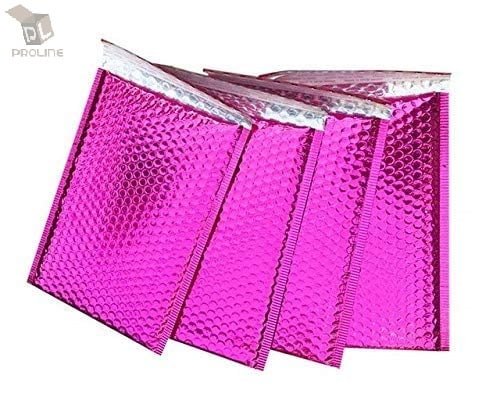ProLine Metallic Pink Bubble Padded Shipping Mailers 8.5x12 Inch Self Seal Padded Envelopes 25