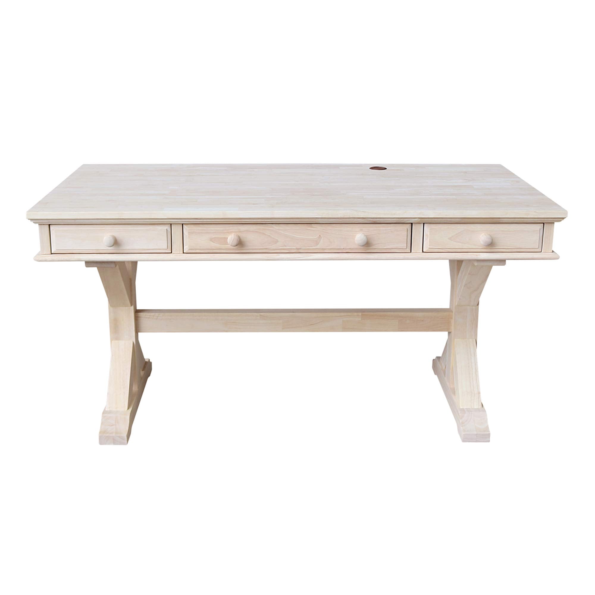 Pemberly Row Traditional Executive Desk with Canyon Base