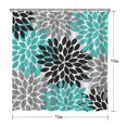 thumbnail image 5 of Black Turquoise and Gray Floral Pattern Shower Curtain 72"x72" ,Bathroom Decorative Shower Curtains Set with 12 Hooks,Modern Waterproof Washable Shower Curtain, 5 of 6
