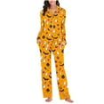 thumbnail image 4 of FDGIU Halloween Pajamas Women's Spring/Summer Floral Printed Round Neck Long Sleeve T-shirt Soft Sleepshirts, 4 of 6