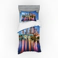 thumbnail image 2 of City Duvet Cover Set, Hillsborough River Tampa Florida USA Downtown Idyllic Evening at Business District, Bedding Set with Shams and Fitted Sheet, 3 Sizes, by Ambesonne, 2 of 3