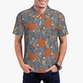 thumbnail image 3 of Rocae Floral Squirrel for Men's Short Sleeve Polo Shirt, Quick Drying Performance Moisture Wicking Sports Men's Golf Shirt Medium, 3 of 9
