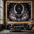 thumbnail image 6 of Black Cat in Crescent Moon with Stars and Pumpkins, Whimsical Gothic for Halloween Enthusiasts, Mystical Celestial Art, Housewarming Gift Tapestry Wall Hanging for Bedroom and Living Room, 6 of 7