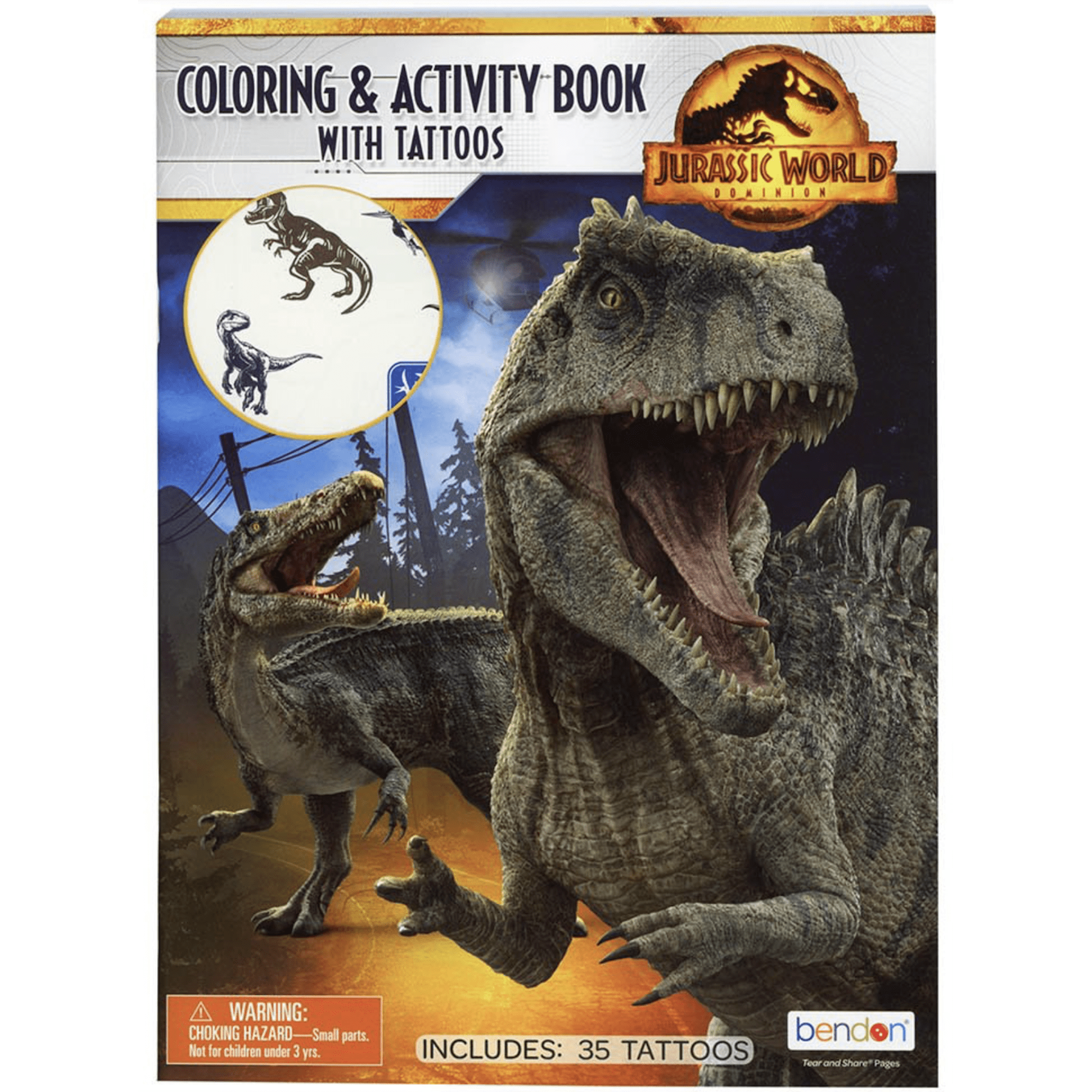 Universal Jurassic World Dominion 48 Page Coloring and Activity Book with Temporary Tattoos