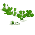 thumbnail image 4 of Bling Jewelry Womens Luck of the Irish Shamrock Green CZ Clover Dangle Earrings Silver Lever back, 4 of 5