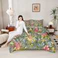 thumbnail image 4 of Feelyou Spring Plant Botanical Full Size Comforter Sets, Spring Flower Floral Bedding Comforter Set, Vintage French Style Reversible Bedding Sets, Ultra Soft Bedroom Decor, 3-Piece, 4 of 8