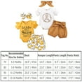 thumbnail image 6 of IBTOM CASTLE Newborn Baby Girls Coming Home Outfit Ruffle Romper Short Pants Headband Summer Clothes Set, 3-Piece 0-3 Months White, 6 of 8