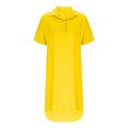 thumbnail image 4 of Admvng Womens Summer Dresses Solid Color V-neck Short Sleeve Tie Buckle Easy Loose Dress S-5XL, 4 of 6