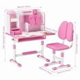 thumbnail image 3 of YNCE Kids Desk and Chair Set, Height Adjustable Children School Study Table and Chair Set, Kids Desk with Book Stand, Storage Drawer, Foot Pedal, Side Hook, 3 of 8