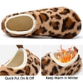 thumbnail image 4 of Ecetana Leopard Print Slippers for Women Indoor Barefoot Slippers Socks Furry Slip on House Shoes, 4 of 7