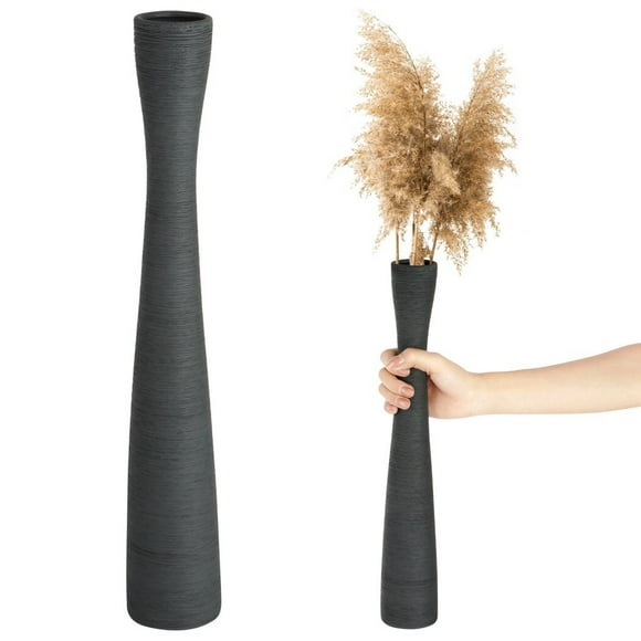 Floor Vase, 16.5 Inches Tall Vase, Skinny Long Flower Vase, Modern Minimalist Ceramic Vase, Non-slip Decorative Vase for Home Office Hotel