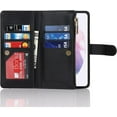 thumbnail image 5 of Samsung Galaxy A52 5G Wallet Case,[9 Card Slots] Removable Adjustable Crossbody Necklace Lanyard Shoulder Strap Zipper Magnetic Leather Case for Samsung Galaxy A52 5G,6.5 inch Black, 5 of 16