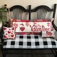 thumbnail image 6 of Valentines Day Pillow Cover 12x20 inch Farmhouse Valentines Day Decor for Home Love You More Decorative Throw Pillows Cushion Case for Sofa Couch, 6 of 6