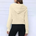 thumbnail image 3 of IROINNID Hoodie for Women Solid Casual Pullover Loose Long Sleeve Fall Basic Tops with Zipper Pocket,Yellow, 3 of 6