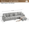 thumbnail image 4 of Ouyessir Convertible Sectional Sofa, Comfy Chenille 4 Seat L Shaped Modern Sofa Couch with Reversible Ottoman, 4 of 8