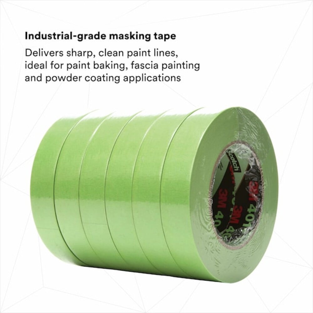 3M High Performance Green Masking Tape 401+, 24 mm x 55 m 6.7 mil, 24 per case Bulk