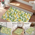 thumbnail image 5 of 2x3 Ft Entryway Area Rug, Summer Lemon Kitchen Rug Runner Washable Floor Mat, Yellow Green Watercolor Botanical Blue Plaid Non Slip Indoor Door Mat Throw Carpet for Bathroom Living Room Bedroom, 5 of 8