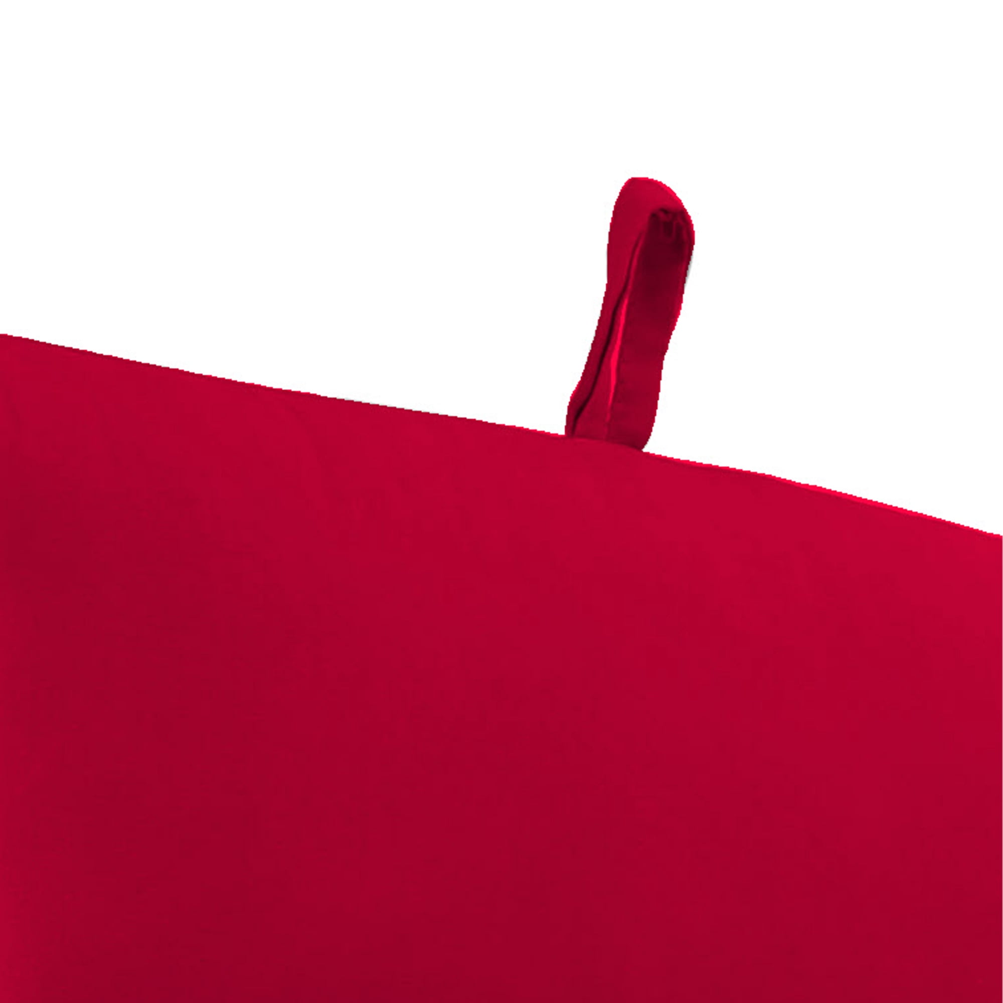 Jordan Manufacturing 44" x 22" Really Red Solid Rectangular Outdoor Chair Cushion with Ties and Hanger Loop