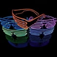 thumbnail image 5 of Gafas de neón Rave (rosa + amarillo) Gafas de sol LED con alambre intermitente que iluminan disfraces de DJ para fiestas, años 80, EDM, Halloween, 5 of 5