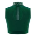 thumbnail image 3 of Aislor Kids Girls Sleeveless Shiny Rhinestone Lyrical Jazz Modern Ballet Dance Crop Tank Tops Shirt Dancewear Green 12, 3 of 7