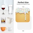 thumbnail image 6 of Yiaed White Ice Cream Print Leather Coasters for Drinks - Cup Coasters Coffee Table Kitchen Table Bar, Home & Office Gifts Handmade Drink Coasters-Square, 6 of 6
