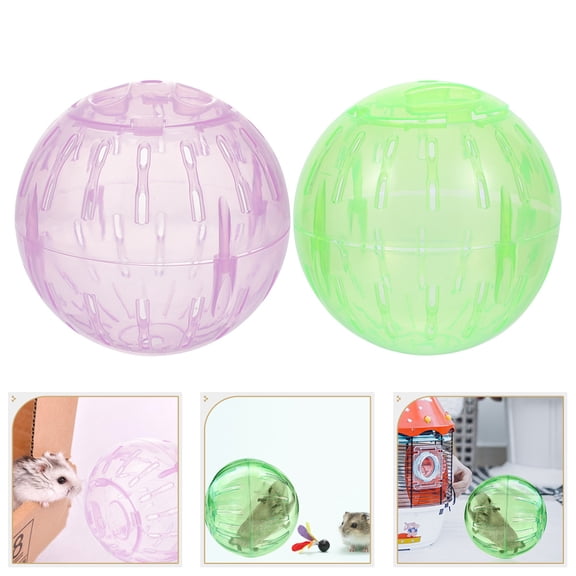 WEAVILUX Hamster Running Toys 2Pcs 3.9In Plastic Exercise Toy
