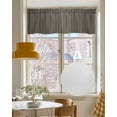 thumbnail image 4 of Brown Striped Linen Curtain Valance for Bedroom/Bathroom/Kitchen/Office/Living/Dining Room Window,Modern Abstract Art Aesthetics Rod Pocket Topper Decorative Cafe Drapes Panel 60"x18", 4 of 6