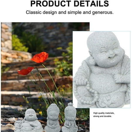 3pcs Small Buddha Figurines Tating, Mini Zen Garden Ornaments