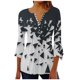 thumbnail image 2 of ICHUANYI Clearance Women's Casual Trumpet 3/4 Sleeve Buttoned Basic Ruched Corset Tunic Tops Pleated T-shirts Blouses(Navy, XL) ICHUANYI WER2023081004465, 2 of 5