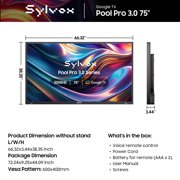 Sylvox 75 inch Outdoor Smart TV, 2000 Nits 4K UHD HDR 10 IP56 Waterproof Google Television with Dolby Atmos, Voice Remote,Chromecast, Pool Pro 3.0