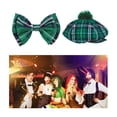 thumbnail image 6 of St. Patrick's Day Holiday Props Panama Hat Plaids Bowtie for Adults Kids Painter Hat Green Theme Party, 6 of 7