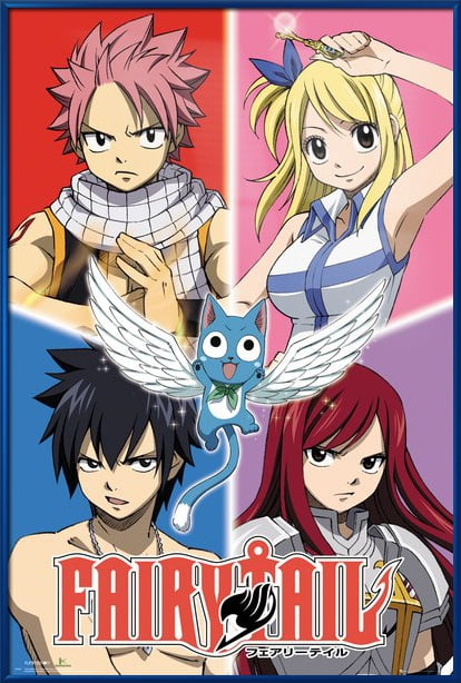 Fairy Tail Framed Anime Manga Tv Show Poster Character Grid Fairy Tail Framed Anime Manga Tv Show Poster Character Grid