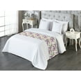 thumbnail image 3 of Floral Bed Runner, Watercolor Iris Flowers Spring Love Romantic Concept Vintage Artwork, Decorative Accent Bedding Scarf for Hotels Homes & Guest Rooms, Queen, Lilac Ivory and Green, by Ambesonne, 3 of 3
