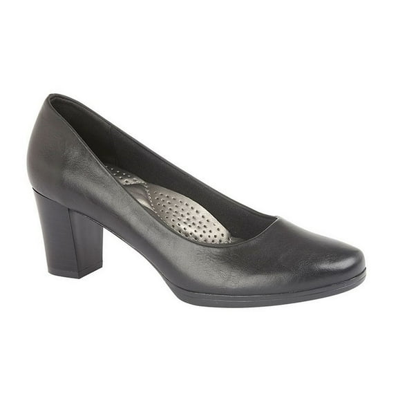 Boulevard Womens PU Leather Plain Court Shoe (2.2in Heel)