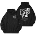 thumbnail image 5 of Fshinging Sparkle Stars Galaxy Women Hoodie Oversize Letter Print Christian Hooded Sweatshirts Black XL, 5 of 8