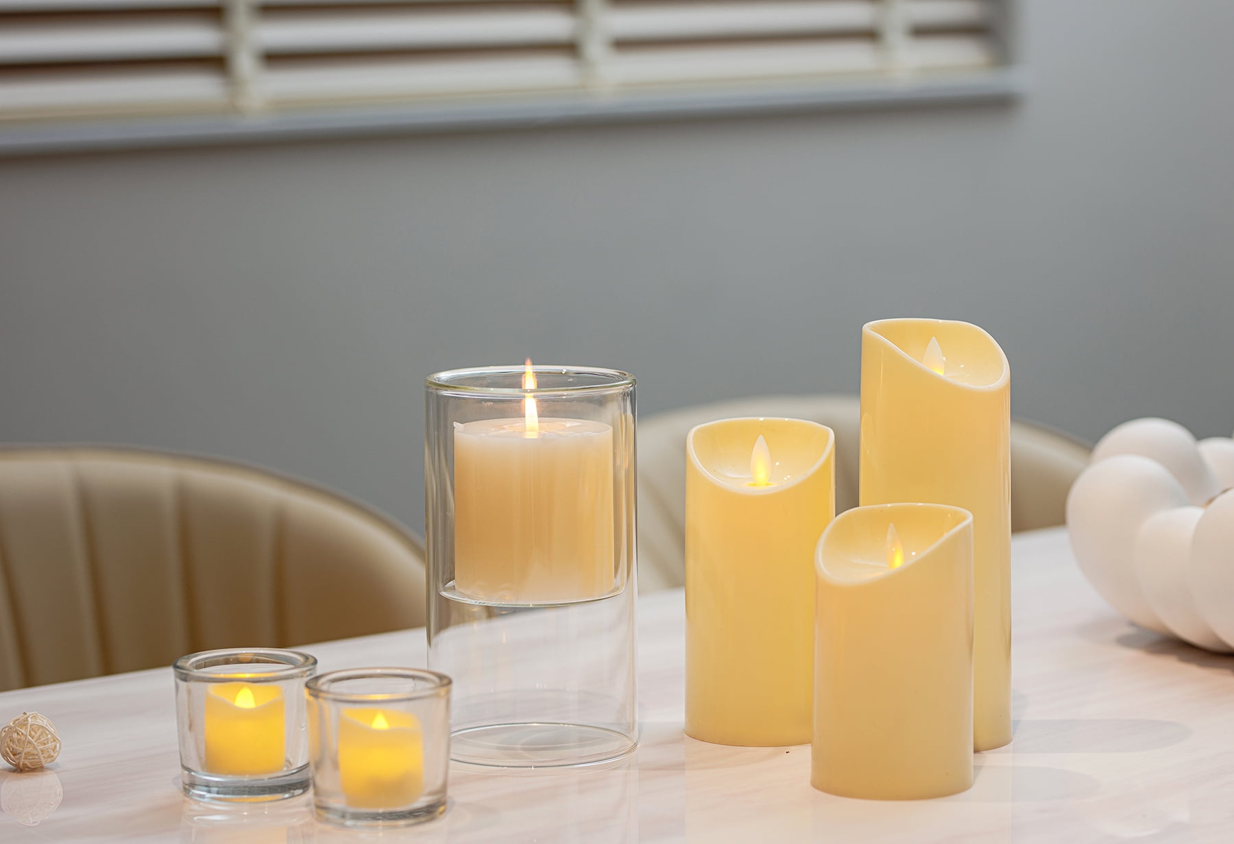 Mainstays Clear Floating Glass Home Candle Holder Medium