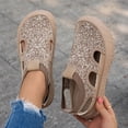 thumbnail image 3 of Rokment Womens Tie Dye Orthotic Chunky Walking Shoes Beach Casual Closed Toe Sandals Hollow out Comfortable Platform Slip on Socks Non Slip Nursing Work Flat Loafers Fashion Sneakers Khaki Size 7, 3 of 8