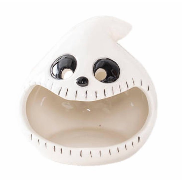 WLOELOEW E Style Ceramic Ghost Candlestick For Halloween Party Desktop Decor With Candy Bowl And Lantern Feature E