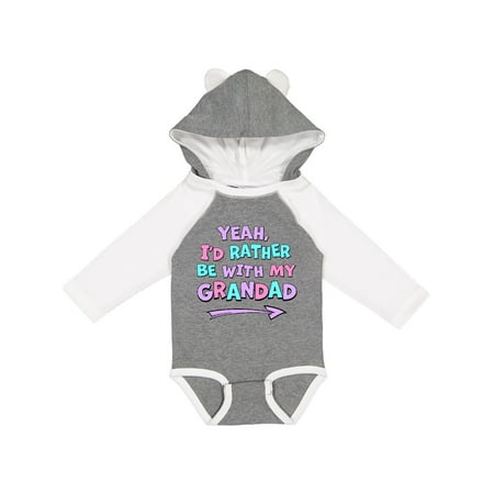 

Inktastic Yeah I d Rather be with My Grandad in Pink Blue and Purple Gift Baby Boy or Baby Girl Long Sleeve Bodysuit