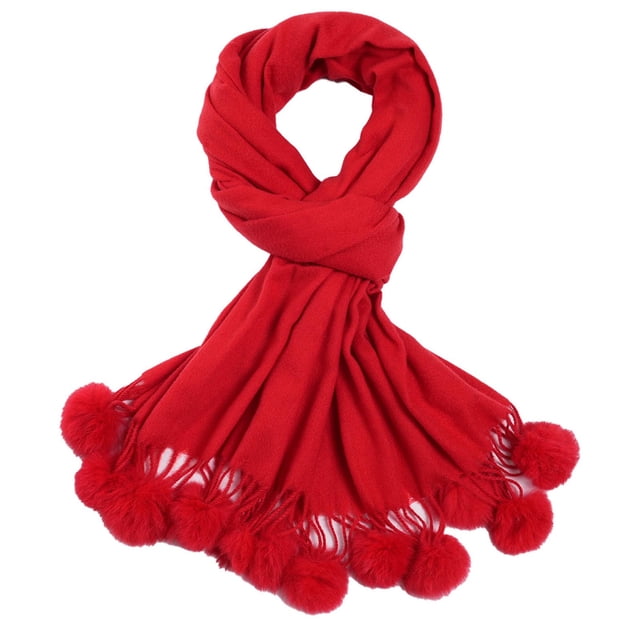 RXIRUCGD Foulard Suspendue Solide pour Femmes Hiver Châle Chaud (Rouge)