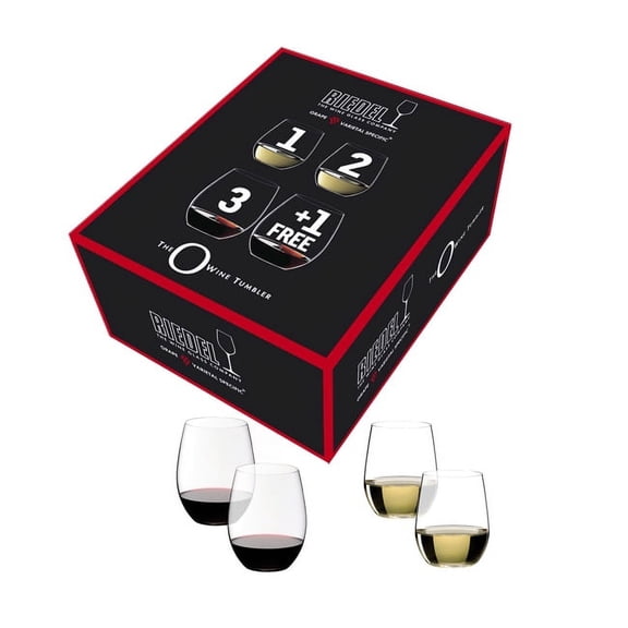 Riedel O Cabernet/Chardonnay Pay 3 Get 4 Crystal Wine Glasses