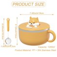 thumbnail image 7 of Yvsxxv 1200ml Ramen Bowl Cute Dog Stainless Steel Instant Noodle Bowl with Lid and Spork Speedy Ramen Cooker Soup Bowls for Home Office Dorm, 7 of 7