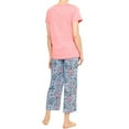 thumbnail image 3 of Hue Ladies Cooling Capri 2 Piece Colorful Prints V-Neck Pajama Set (Bella Blue, L), 3 of 4
