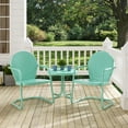 thumbnail image 4 of Crosley Furniture Griffith 3 Piece Metal Patio Conversation Set in Aqua, 4 of 7