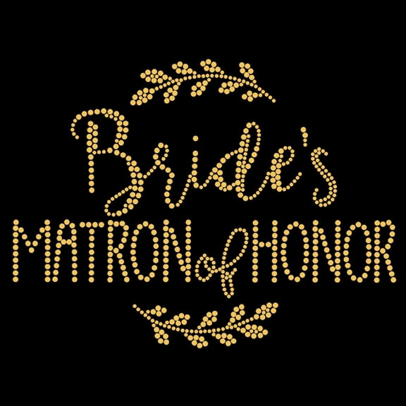 Matron of Honor Laurel Gold Iron-on Rhinestud Transfer by JCS Rhinestones
