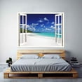 thumbnail image 2 of IDEA4WALL Wall Murals Fake White Window with Blue Sky and White Beach Removable Wallpaper Peel and Stick Wall Stickers - 36x48 inches, 2 of 4