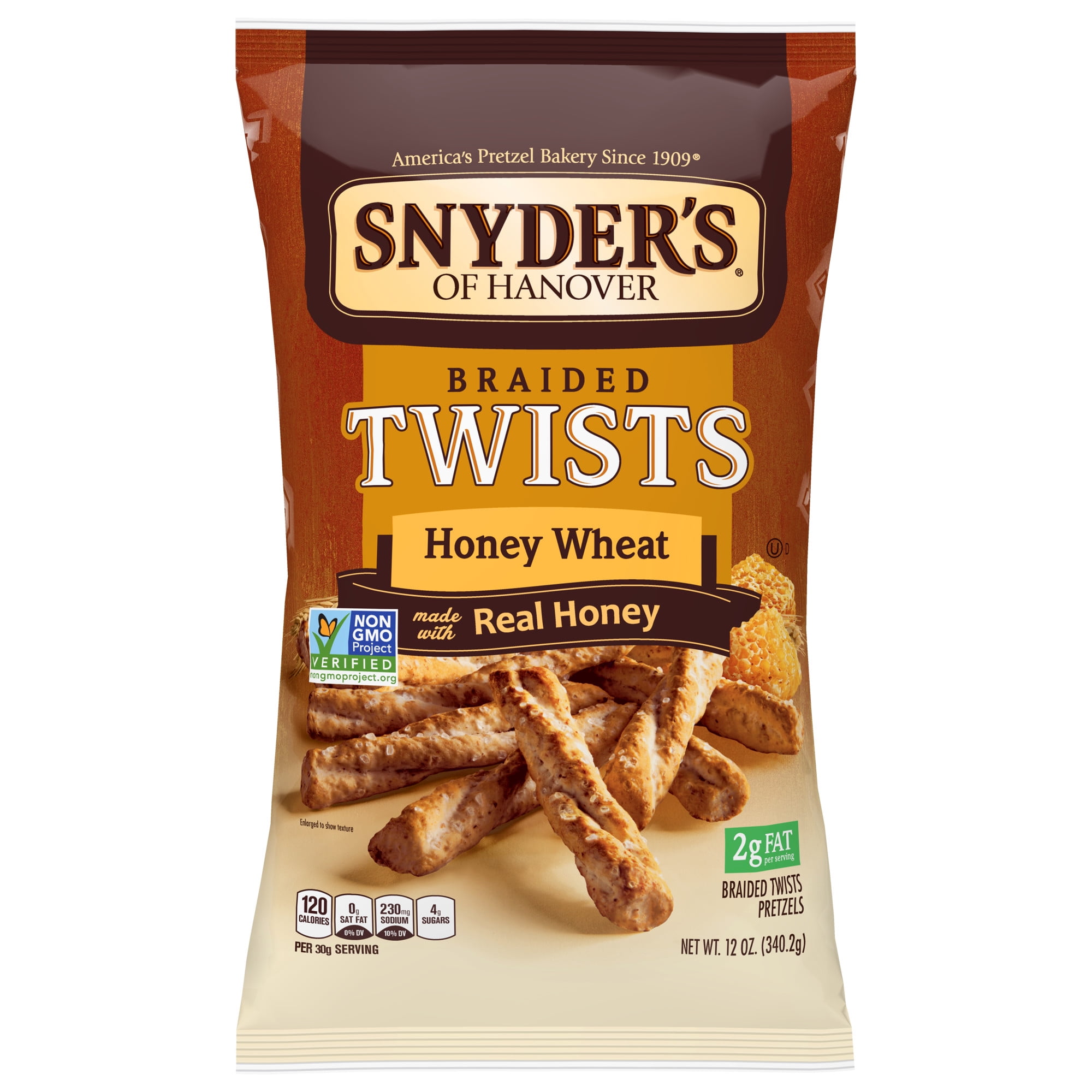 Snyder's of Hanover Honey Wheat Twist Braided Pretzels, 12 Oz