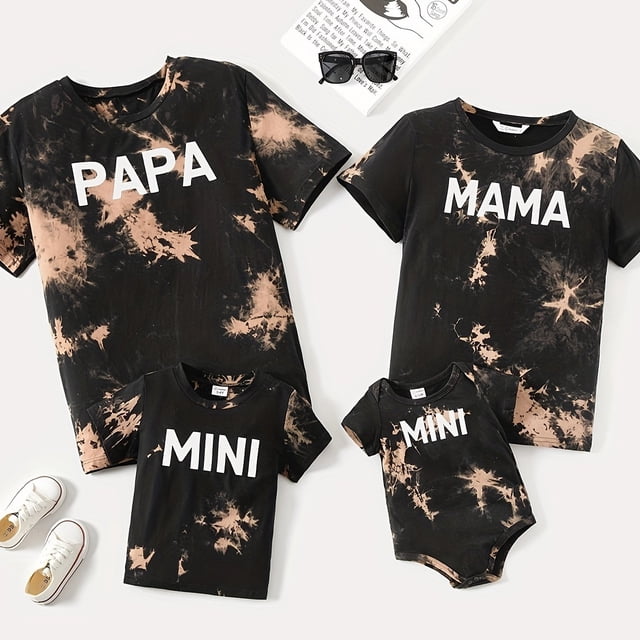 Camiseta De Manga Corta A Juego Con La Familia Y Estampado De Letras En Toda La Prenda, Mameluco, Papá Y Yo, Ropa A Juego Para Bebés, Mamá, Papá, Niñas Y Niños